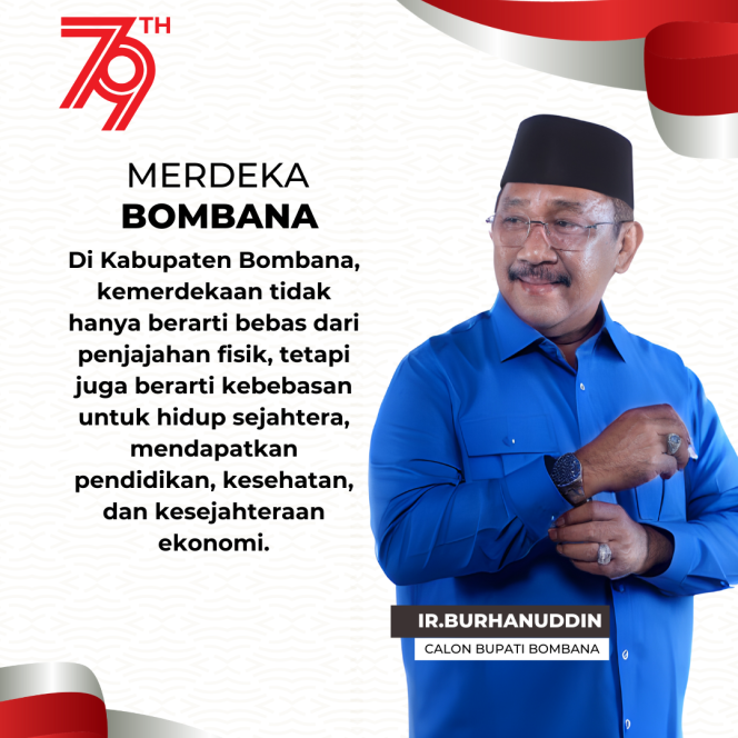 
 Makna Kemerdekaan untuk Masyarakat Kabupaten Bombana: Refleksi dan Harapan dari Ir. H. Burhanuddin, M.Si Calon Bupati Bombana 2024 – 2029