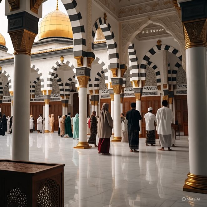 
 Saat akan berjamaah di masjid