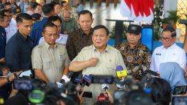 Presiden Prabowo Subianto, saat diwawancarai awak media