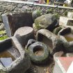 Penemuan batu dari dasar umbul. Batu berbentuk lumping hingga umpak bangunan yang seluruhnya berbahan dari Andesit ini ditemukan saat